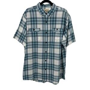 RedHead Blue Plaid Button Front Shirt Men XL Outdoorsy Casual Workwear Americana